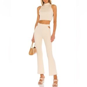 Coyote Pant in Cream with side cutouts